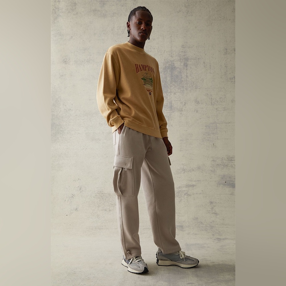 Pacsun Fleece Tan Cargo Sweatpants